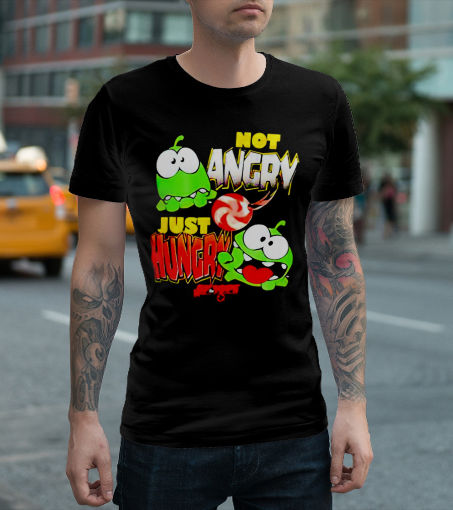 Om Nom Not Angry Just Hungry Cut The Rope Candy Craving T-Shirt