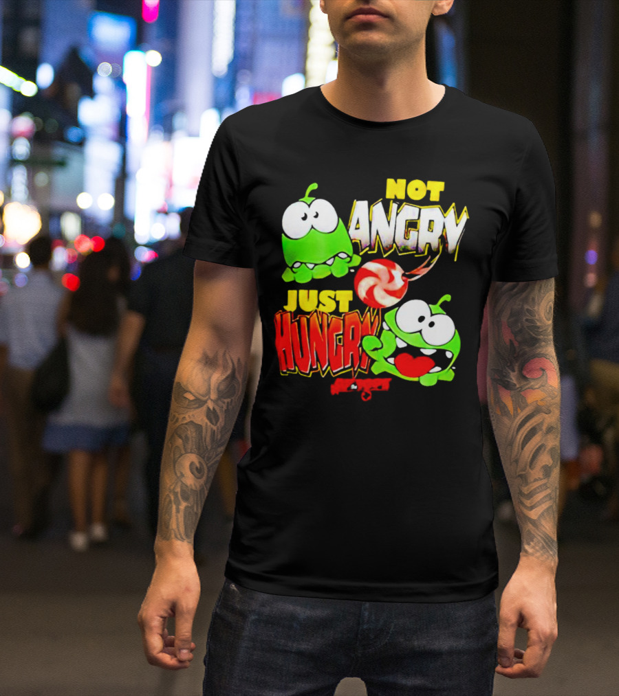 Om Nom Not Angry Just Hungry Cut The Rope Candy Craving T-Shirt