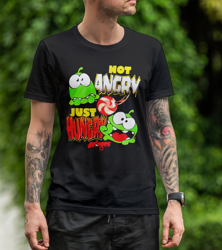 Om Nom Not Angry Just Hungry Cut The Rope Candy Craving T-Shirt