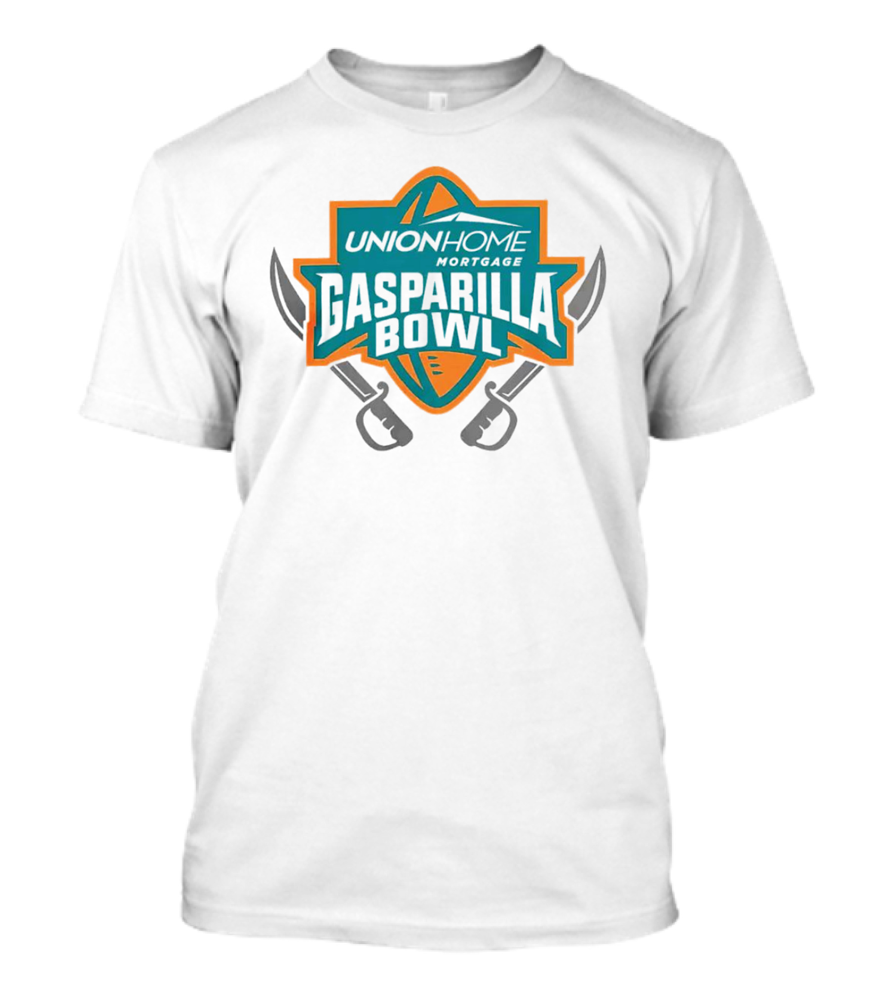 Union Home Mortgage Gasparilla Bowl Football Event Logo With Crossed Swords T-Shirt
