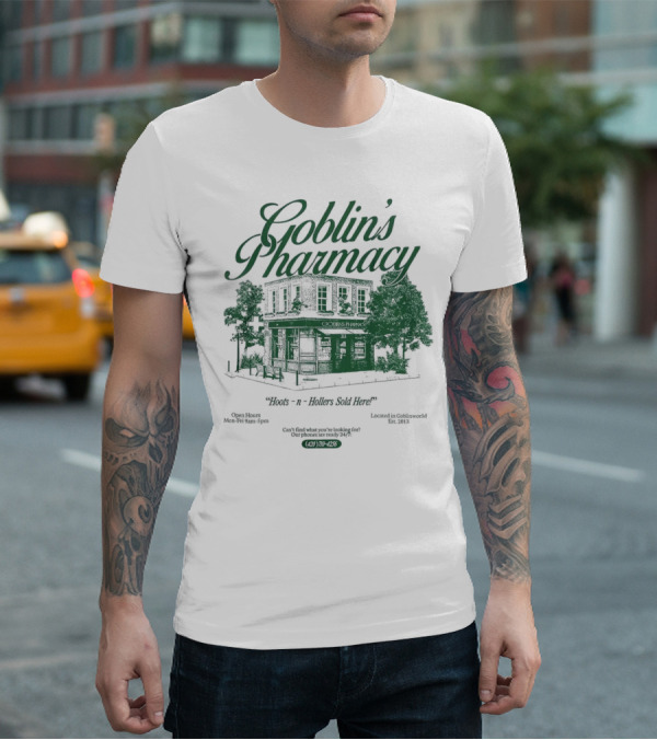 Goblin’s Pharmacy Hocus-n-Hollers Sold Here Since 1921 T-Shirt
