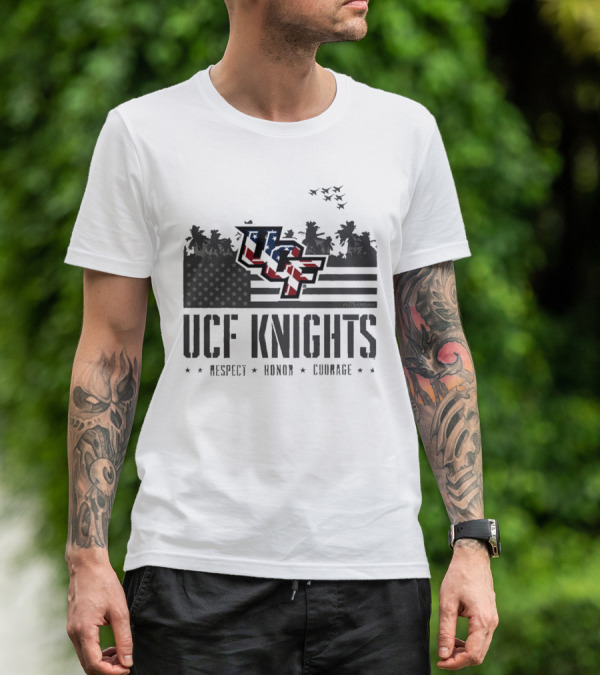 UCF Knights Respect Honor Courage American Flag T-Shirt