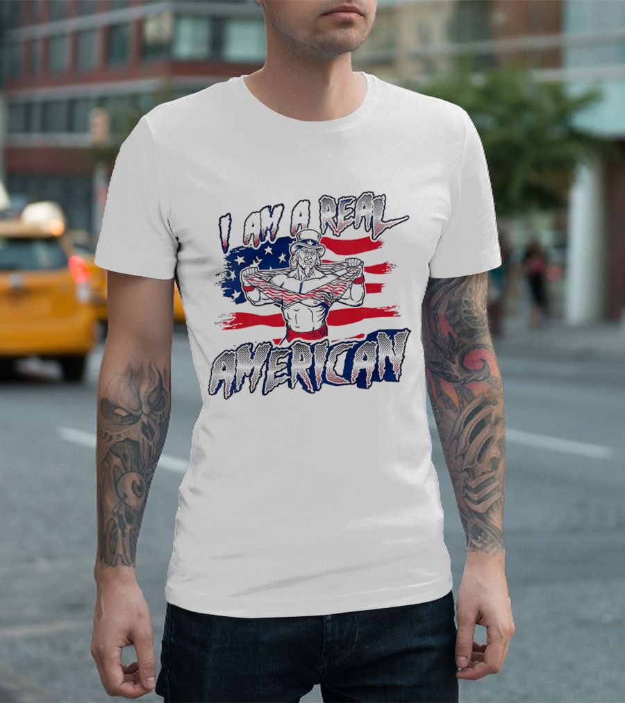 I Am A Real American Uncle Sam Flag T-Shirt