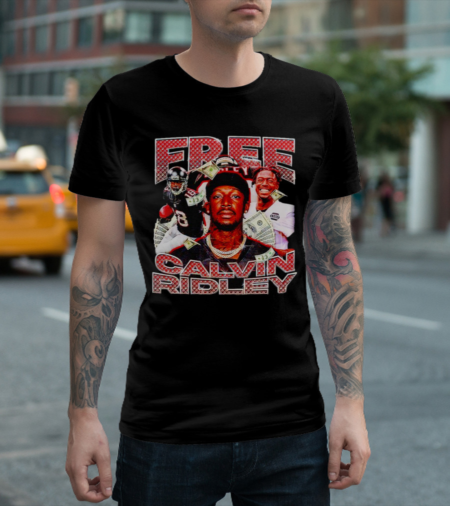 Free Calvin Ridley Atlanta Falcons 18 Vintage Football Player T-Shirt