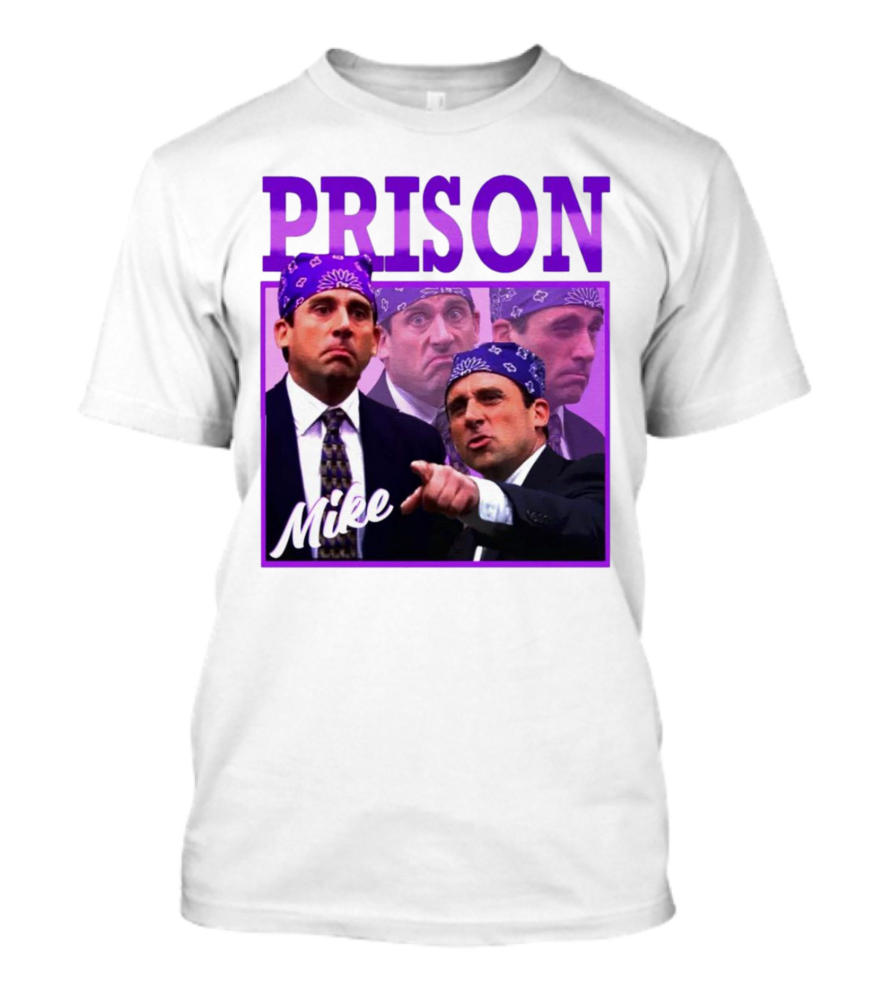 Prison Mike Purple Bandana Multiple Expressions T-Shirt