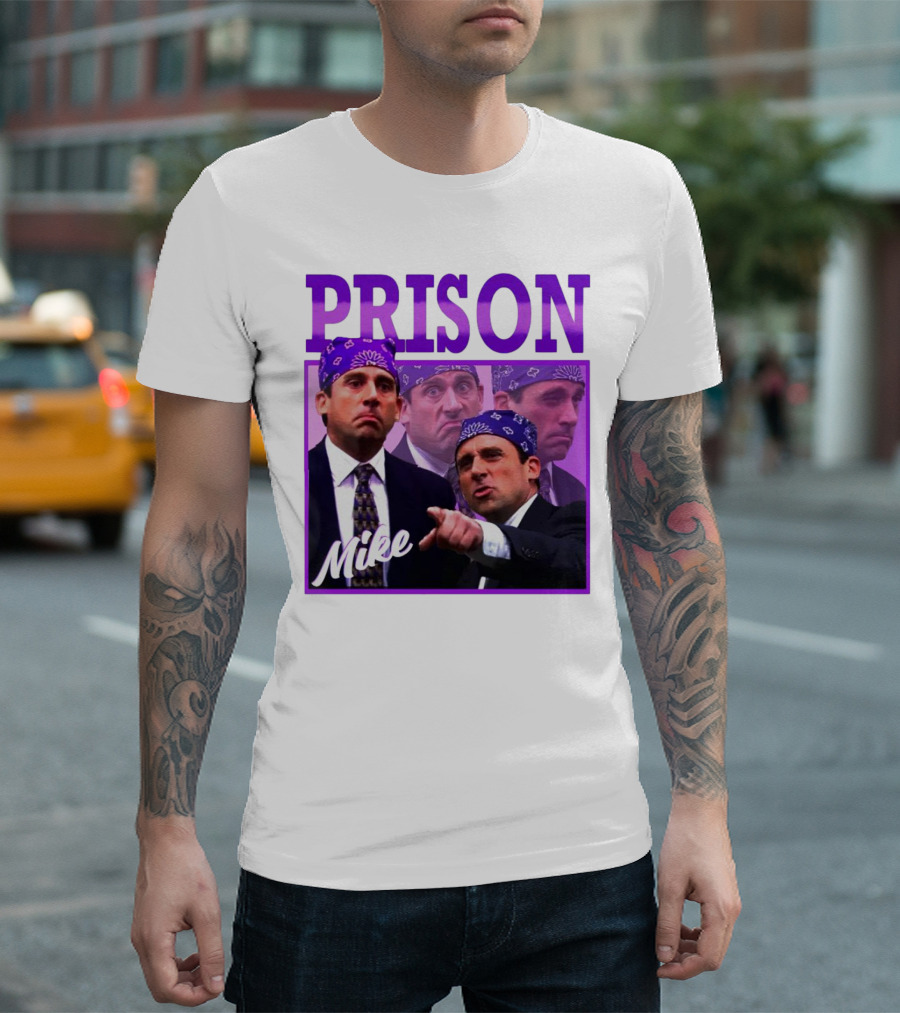 Prison Mike Purple Bandana Multiple Expressions T-Shirt