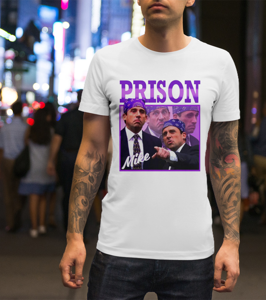 Prison Mike Purple Bandana Multiple Expressions T-Shirt