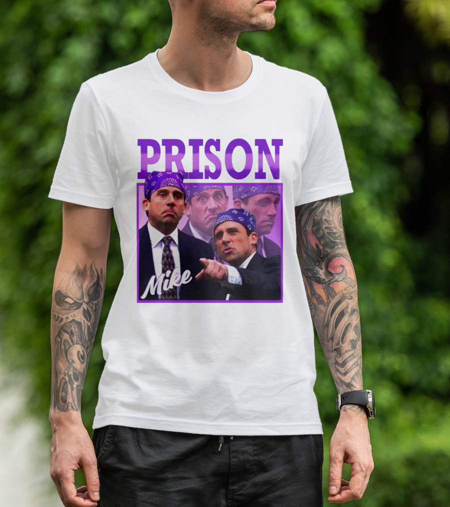 Prison Mike Purple Bandana Multiple Expressions T-Shirt