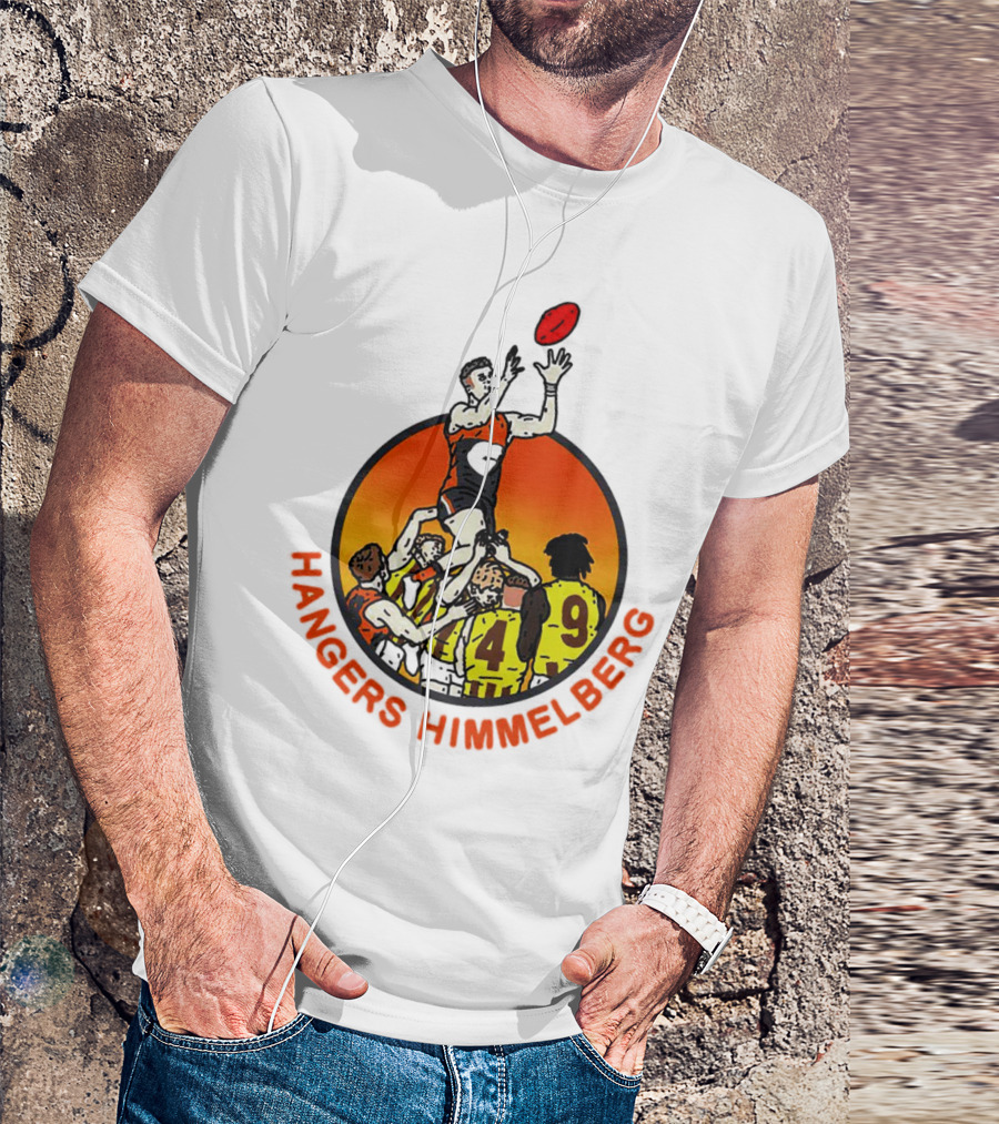 Hangers Himmelberg AFL Marking Victory Sunset Football Scene T-Shirt