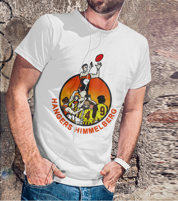 Hangers Himmelberg AFL Marking Victory Sunset Football Scene T-Shirt