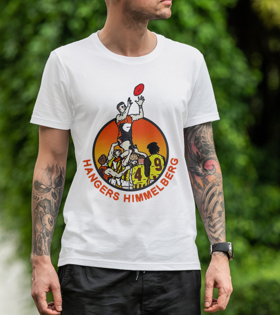 Hangers Himmelberg AFL Marking Victory Sunset Football Scene T-Shirt