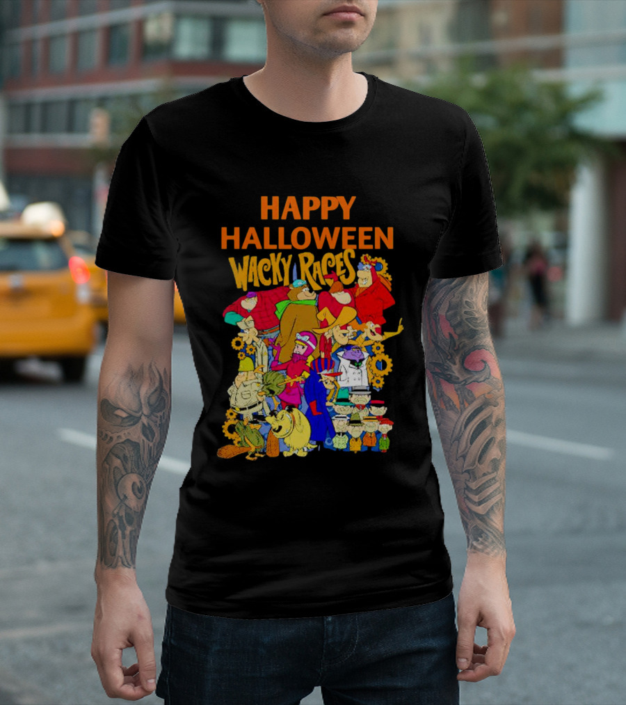 Happy Halloween Wacky Races Characters T-Shirt