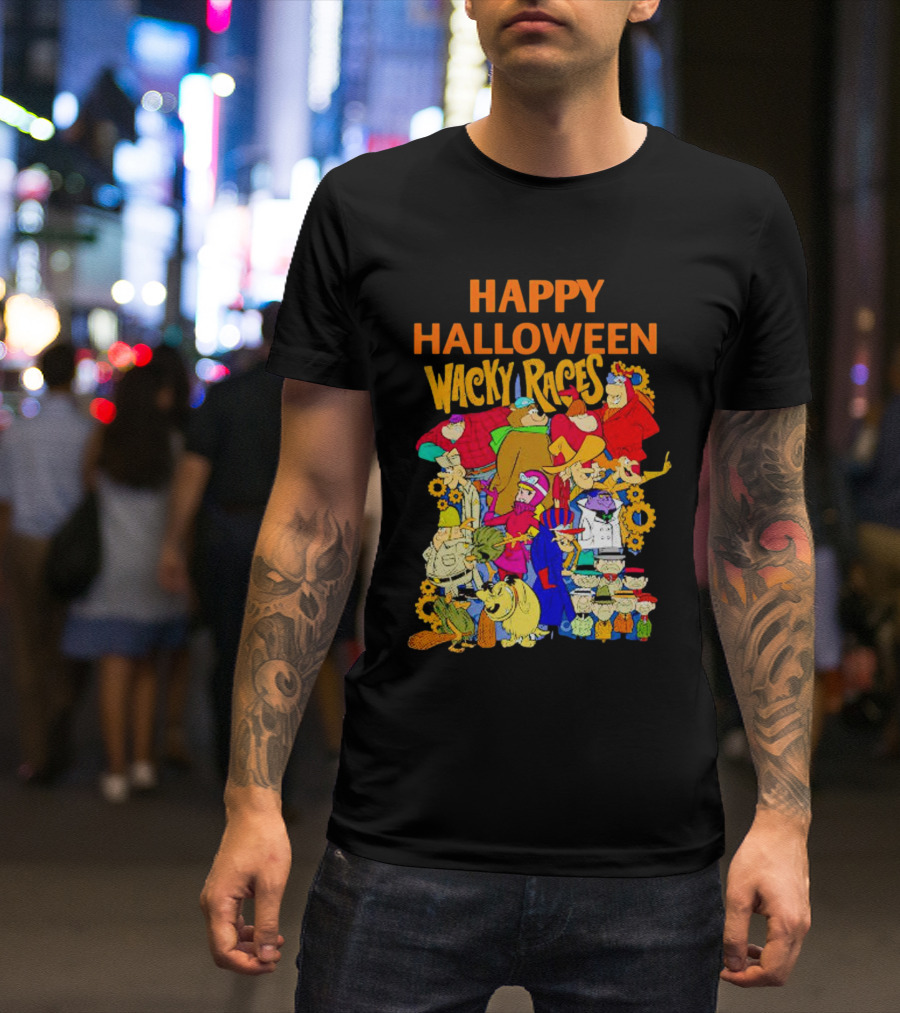 Happy Halloween Wacky Races Characters T-Shirt