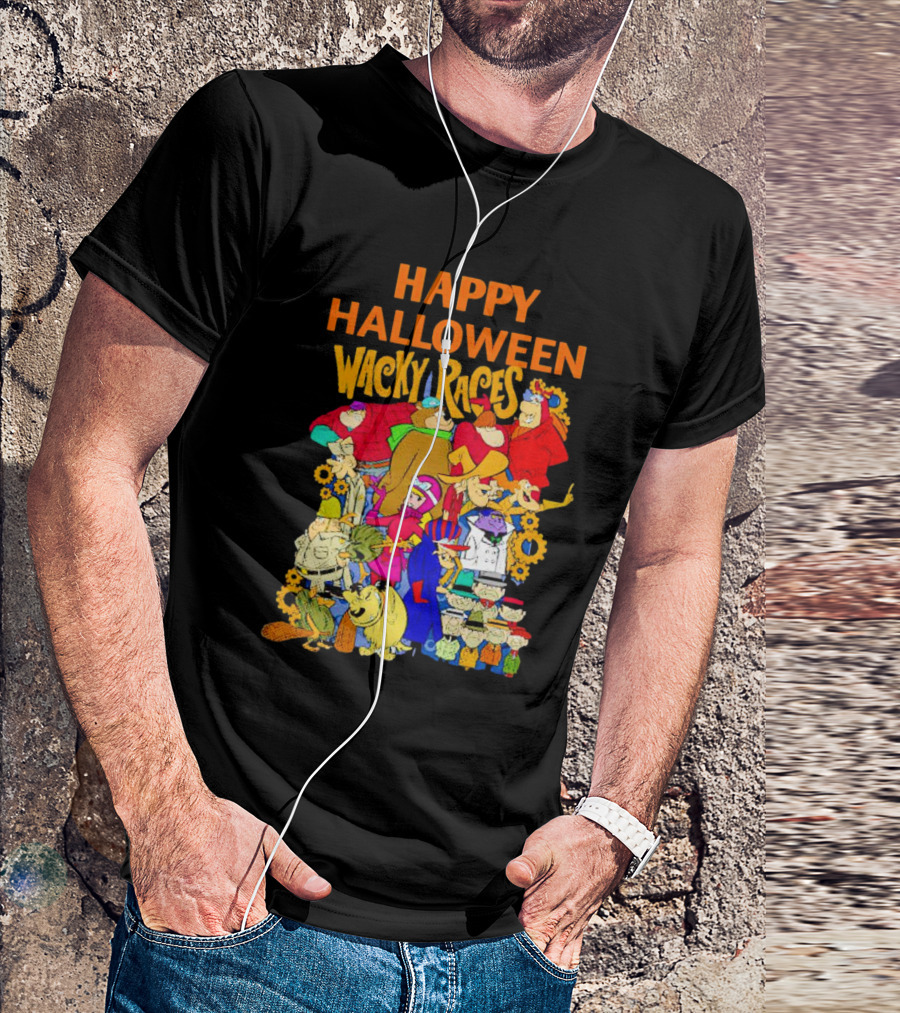Happy Halloween Wacky Races Characters T-Shirt