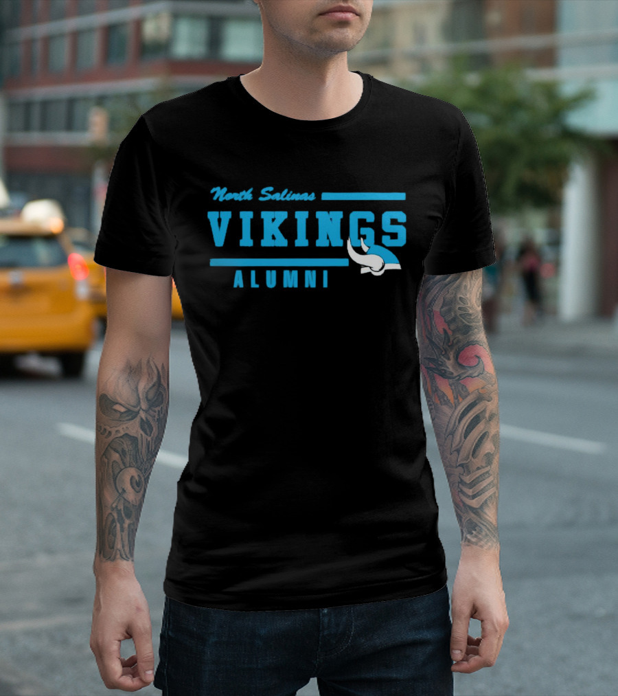 North Salinas Vikings Alumni Blue Viking Helmet T-Shirt