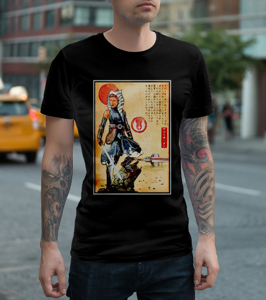 The Way of Fulcrum Ahsoka Tano Jedi Order Katana Japanese Style Set Neon Fitted_m22f16 T-Shirt