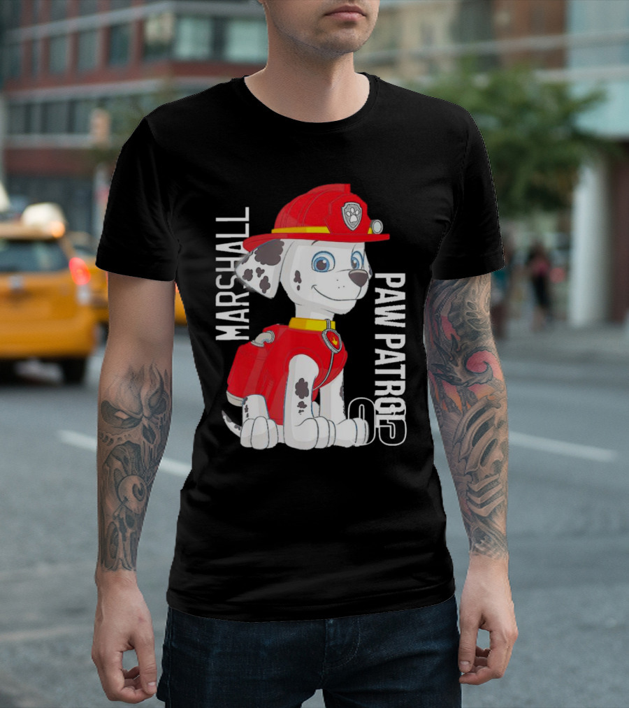Marshal Paw Patrol Firefighter Pup with Bone Tag T-Shirt