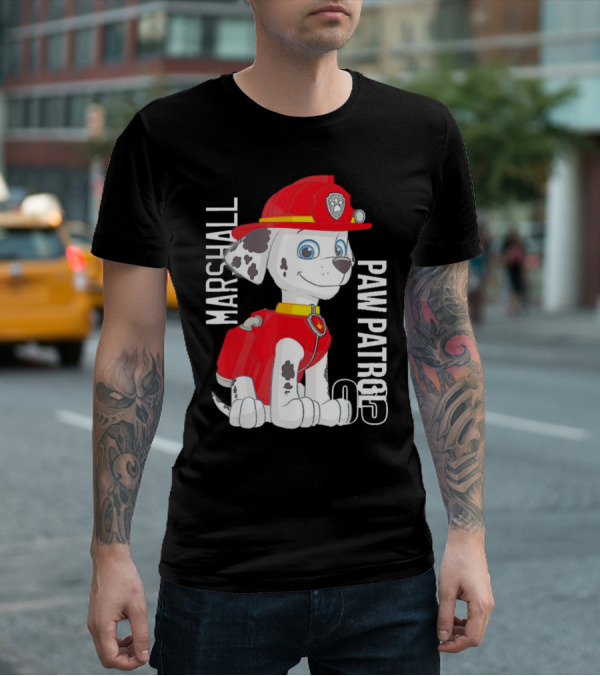 Marshal Paw Patrol Firefighter Pup With Bone Tag T-Shirt