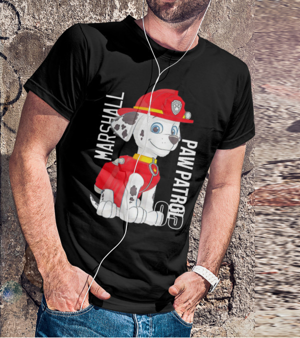 Marshal Paw Patrol Firefighter Pup With Bone Tag T-Shirt