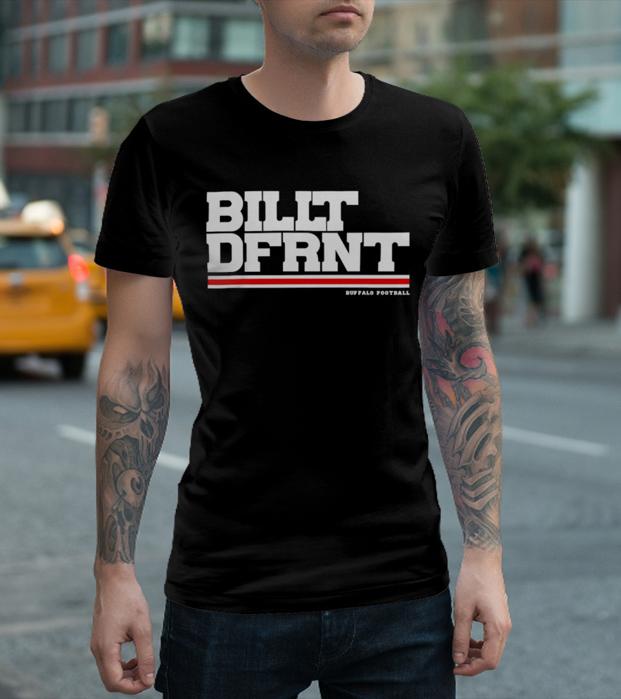 Buffalo Football Billt Dfrnt Red White Stripes T-Shirt