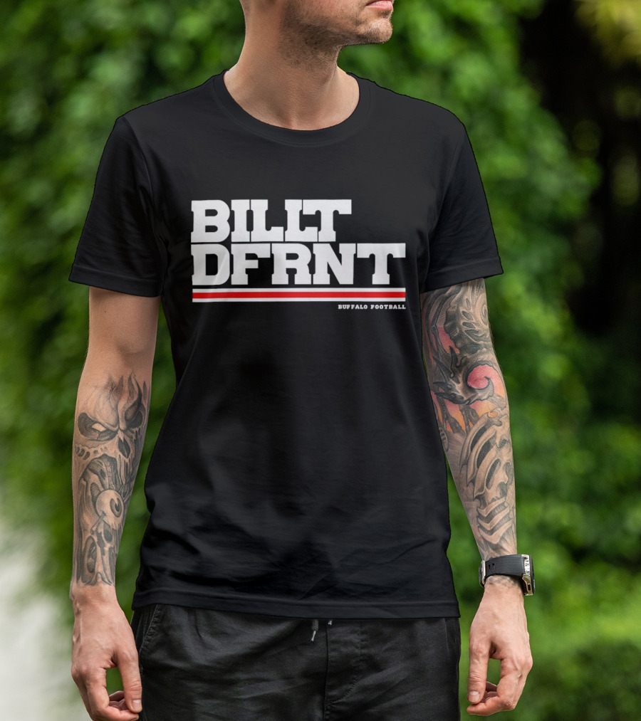 Buffalo Football Billt Dfrnt Red White Stripes T-Shirt