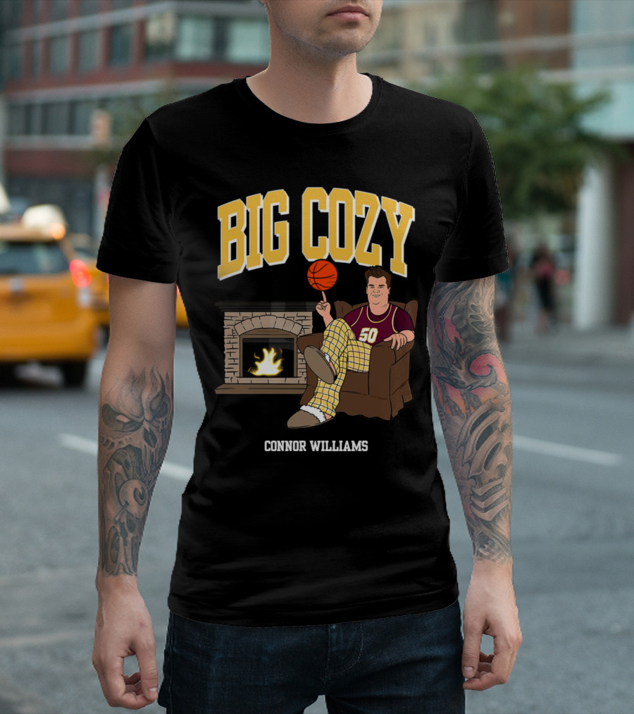 Connor Williams Big Cozy Basketball by the Fireplace T-Shirt