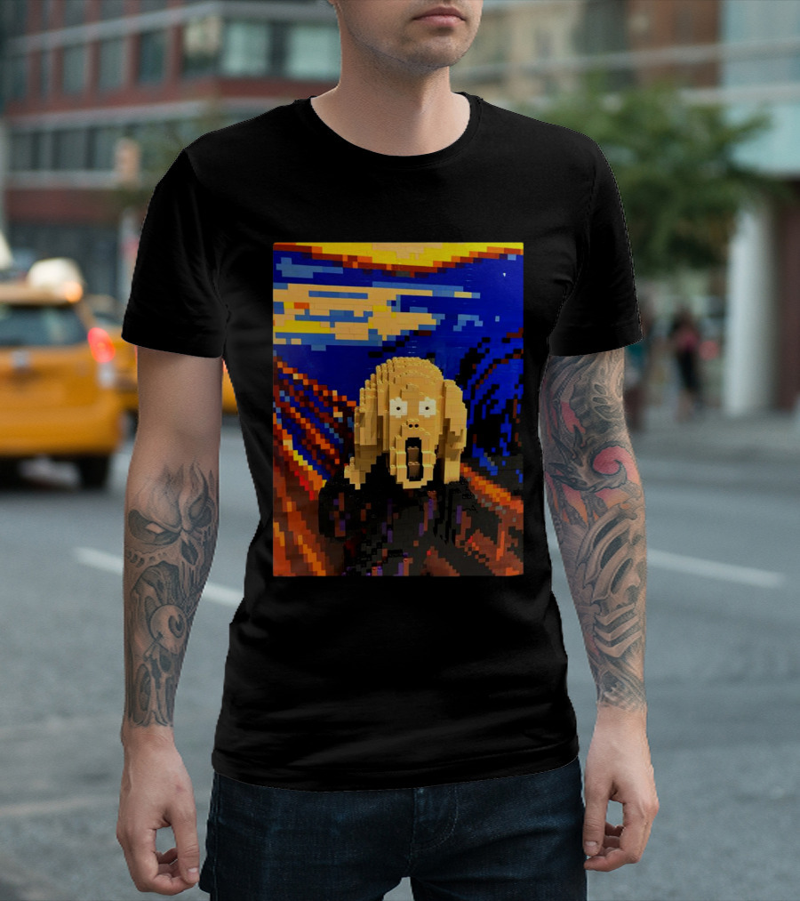 The Lego Scream Edvard Munch Mosaic T-Shirt