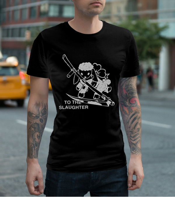 To The Slaughter Sheep Wielding Large Scythe T-Shirt