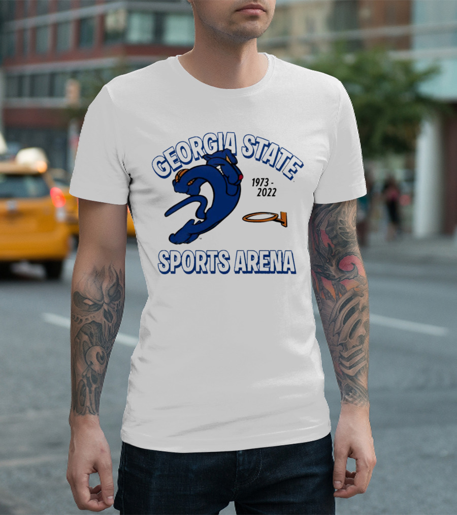 Georgia State Sports Arena Dunking Panther 1973-2022 T-Shirt