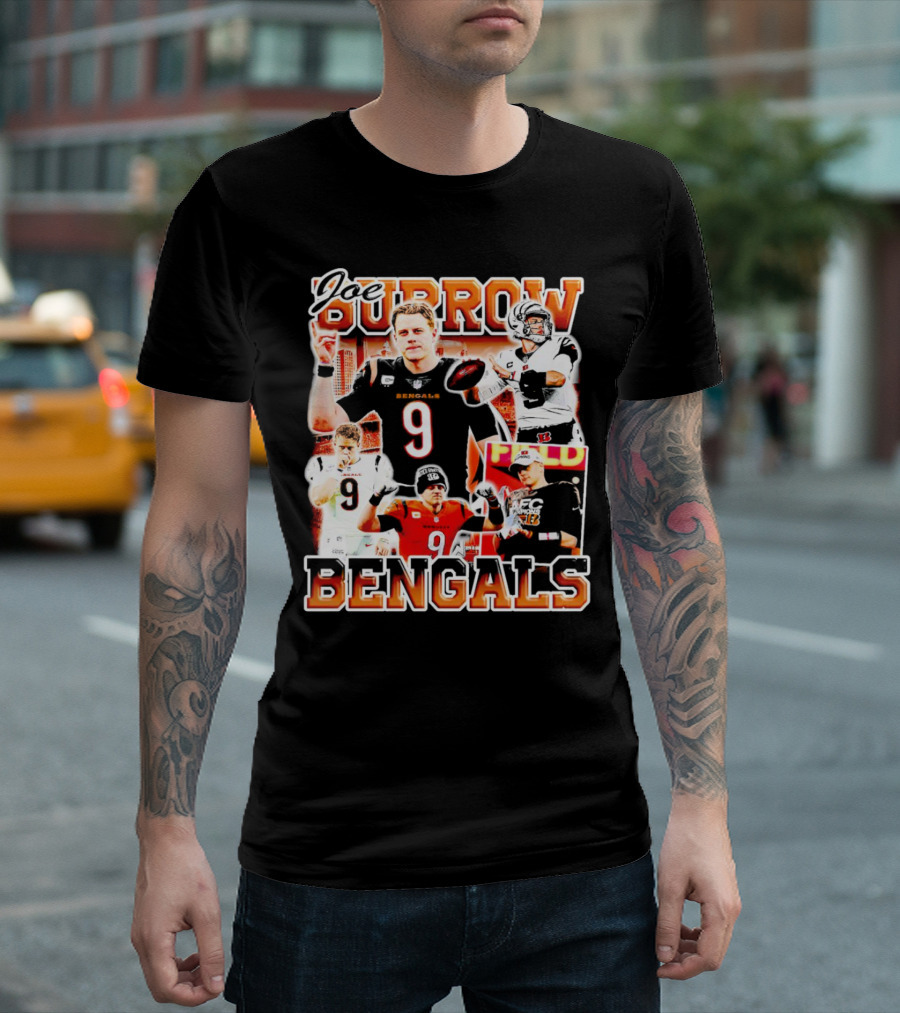 Joe Burrow Bengals Legends Number 9 Quarterback Cincinnati NFL Stars T-Shirt