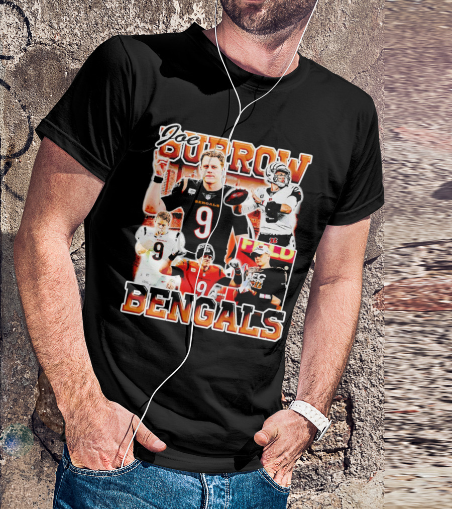 Joe Burrow Bengals Legends Number 9 Quarterback Cincinnati NFL Stars T-Shirt
