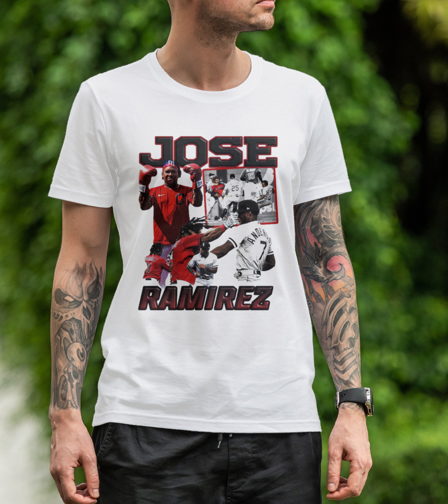 Jose Ramirez Cleveland Guardians Down Goes Anderson Boxing Moments T-Shirt