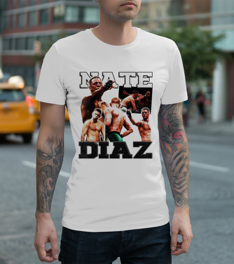 Nate Diaz MMA Fight Collage T-Shirt
