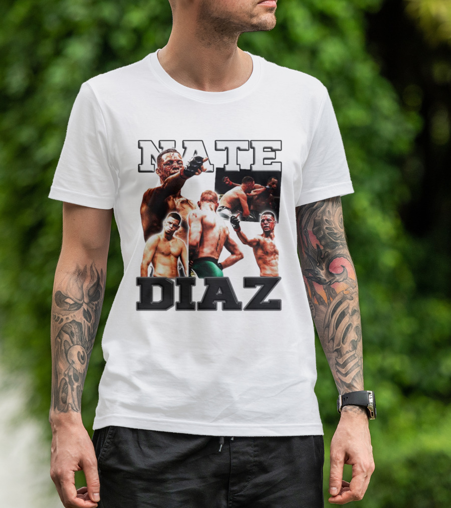 Nate Diaz MMA Fight Collage T-Shirt