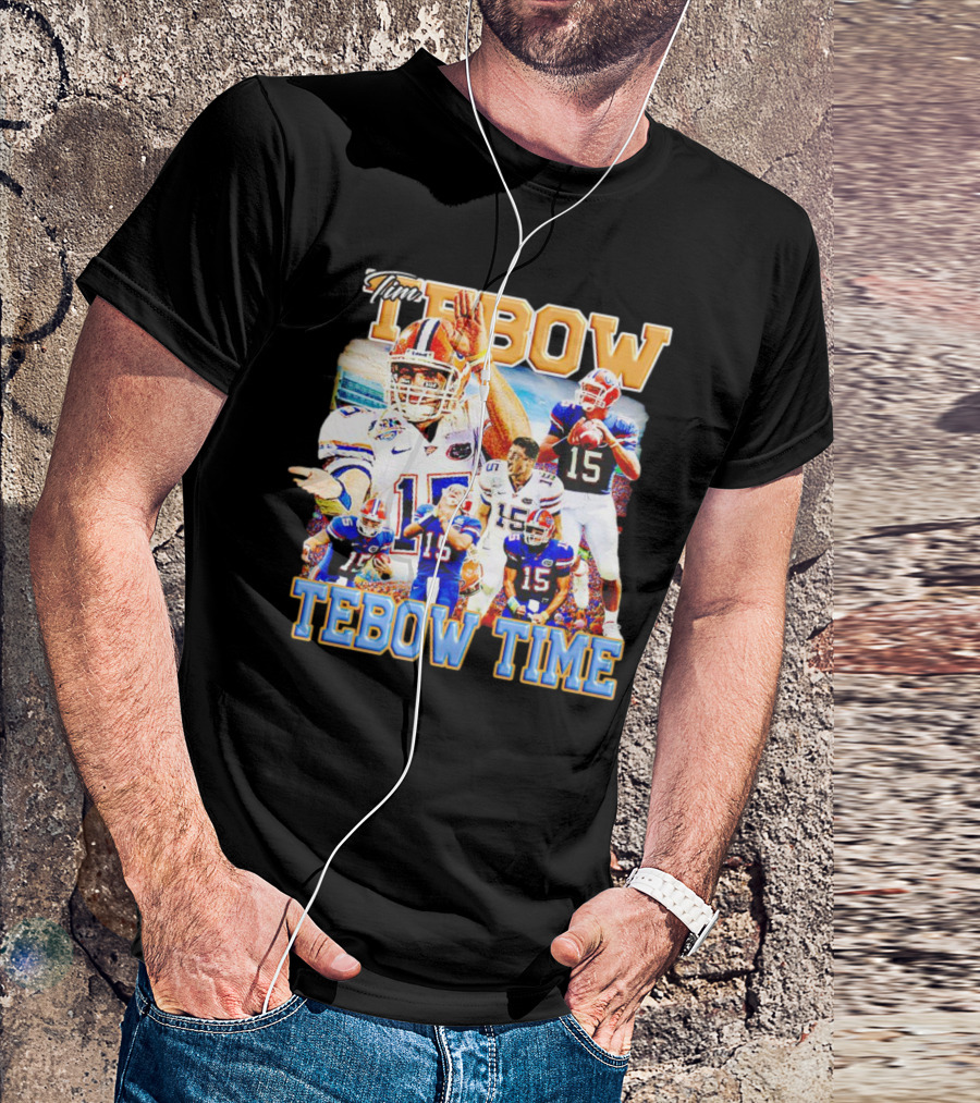 Tim Tebow Florida Gators Football Tebow Time 15 Quarterback Legend T-Shirt