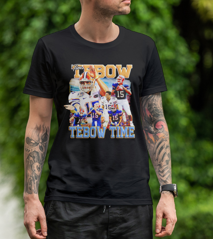 Tim Tebow Florida Gators Football Tebow Time 15 Quarterback Legend T-Shirt