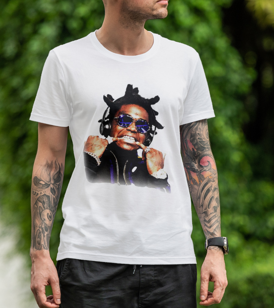 Kodak Black Rapper With Blue Sunglasses Grills And Jewelry T-Shirt