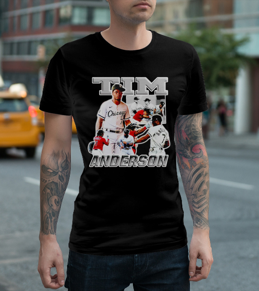 Tim Anderson Chicago White Sox Baseball Collage T-Shirt