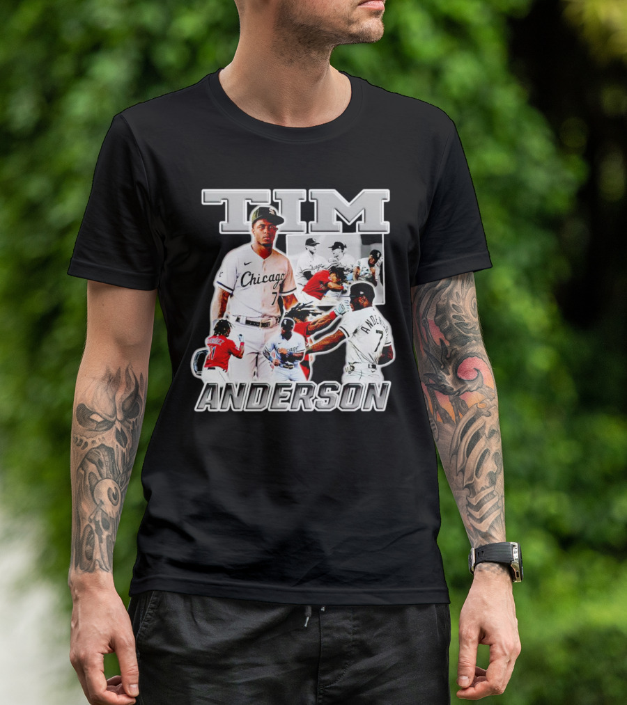 Tim Anderson Chicago White Sox Baseball Collage T-Shirt