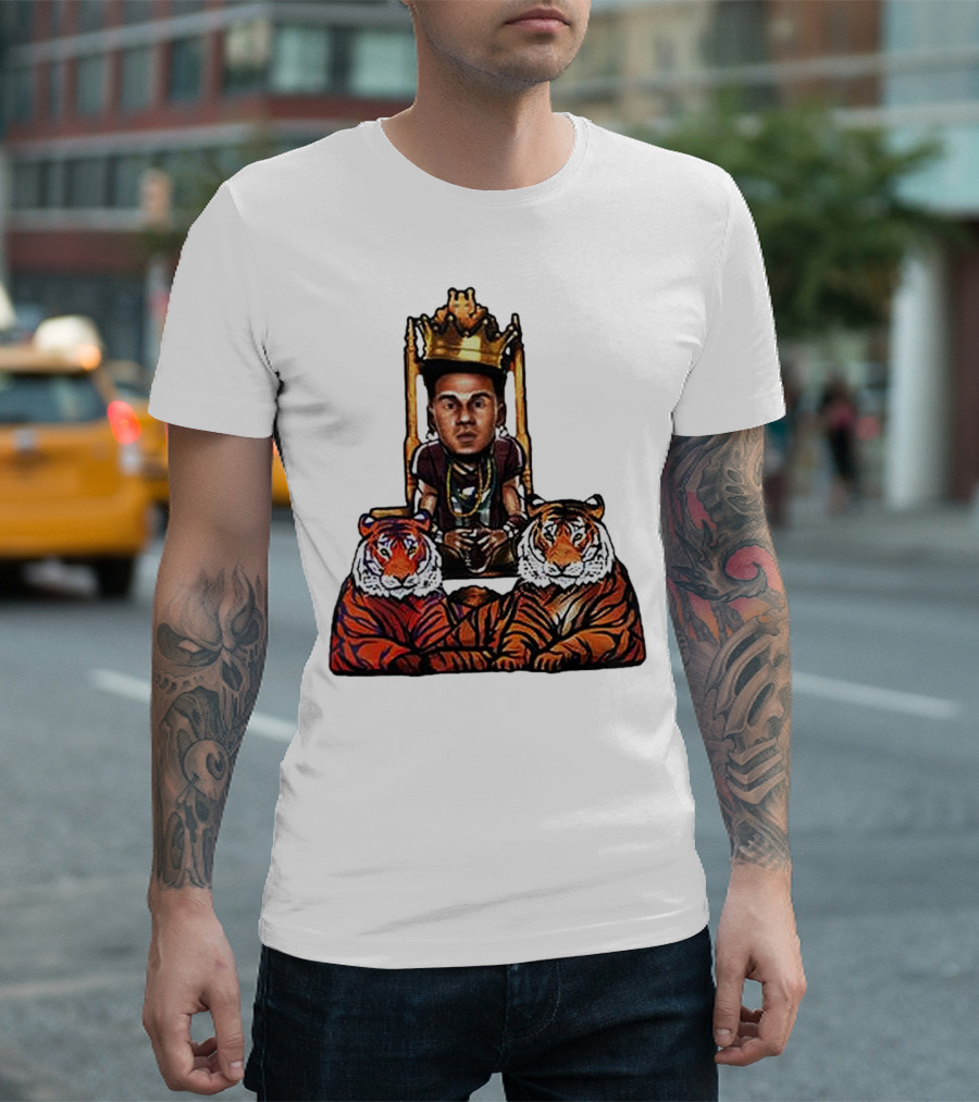 Jordan Travis Tigers King Florida State Seminoles Throne With Crown And Tigers T-Shirt