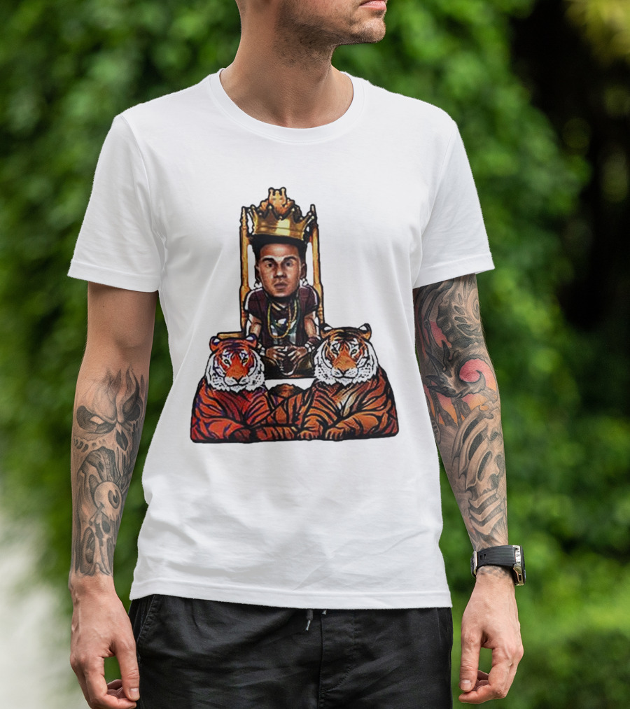 Jordan Travis Tigers King Florida State Seminoles Throne With Crown And Tigers T-Shirt