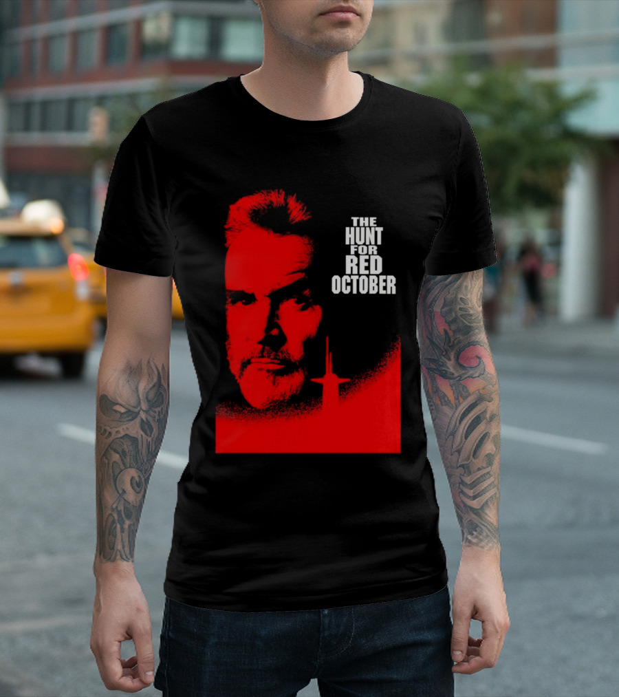 The Hunt For Red October Sean Connery Red Submarine Image T-Shirt