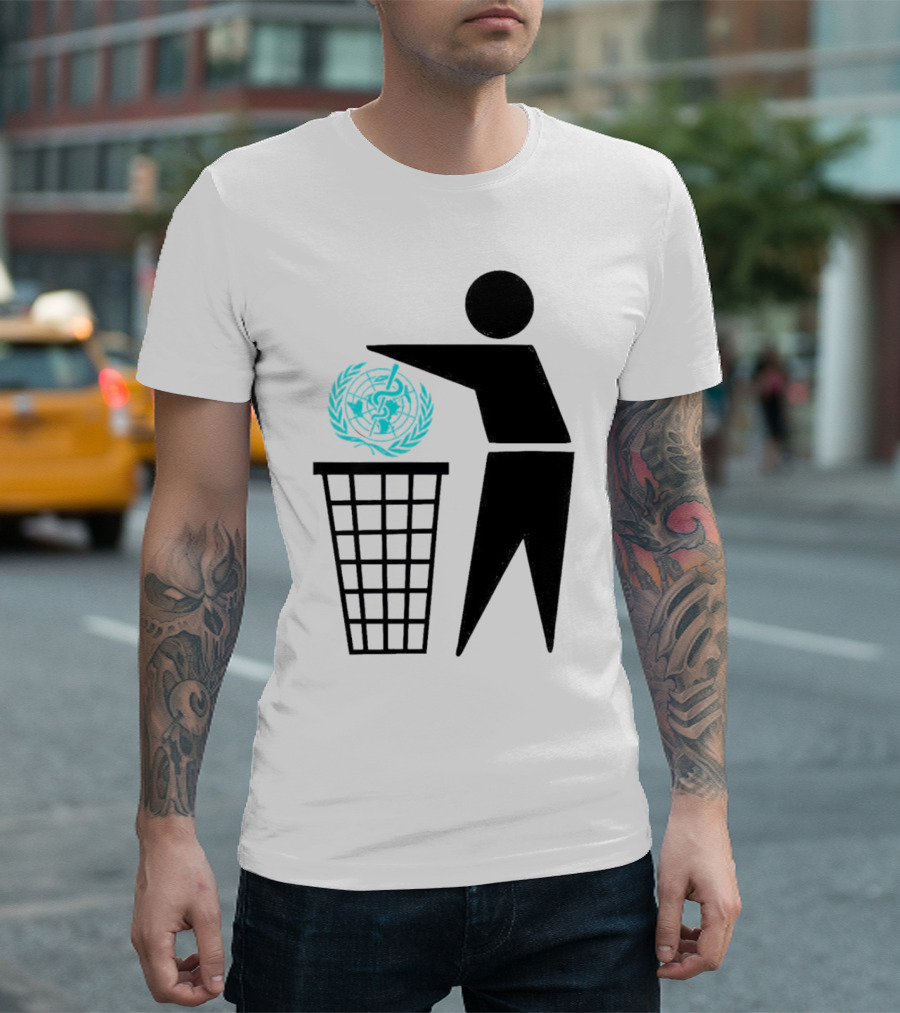 Bin The WHO Emblem Discard Gesture T-Shirt