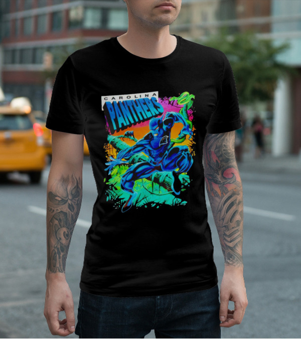 Carolina Panthers Black Panther Jungle Action T-Shirt