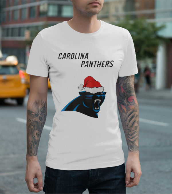 Carolina Panthers Christmas Santa Hat T-Shirt