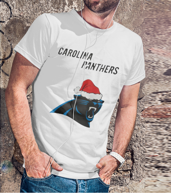 Carolina Panthers Christmas Santa Hat T-Shirt