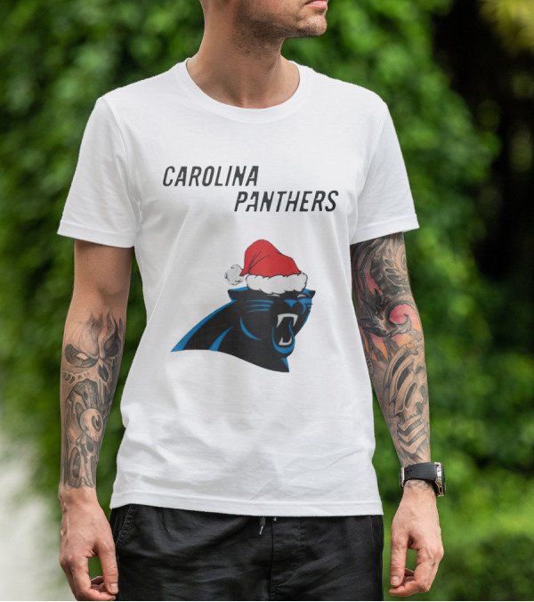 Carolina Panthers Christmas Santa Hat T-Shirt