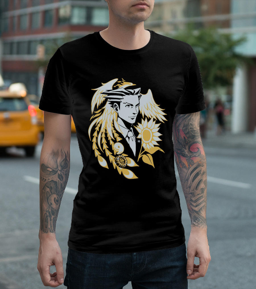 Fangamer Barbed Headed Attorney Phoenix Wright Sunflowers Wings T-Shirt