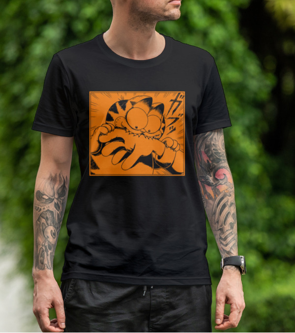 Garfield Manga Style Bite Hand Comic Panel T-Shirt