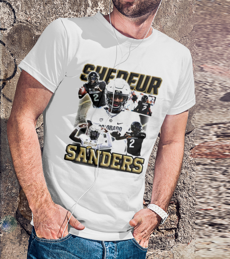 Shedeur Sanders Colorado Football Player Collage T-Shirt